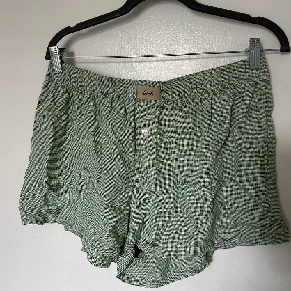 Oddli Green Gingham Boxer Shorts